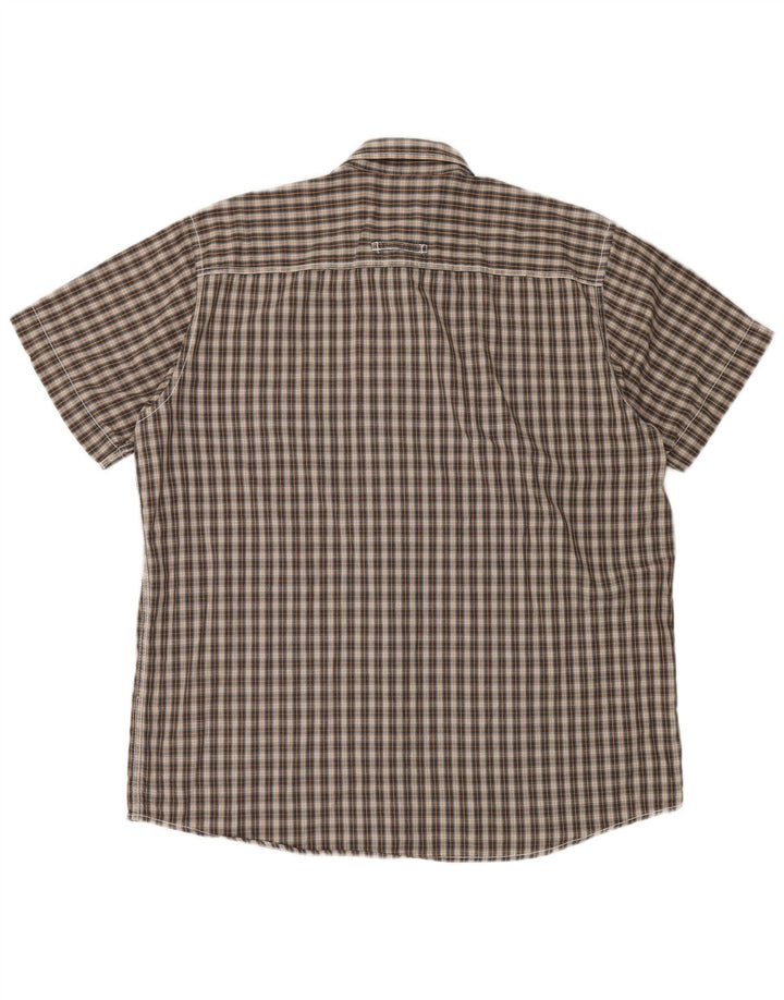 Cămașă cu mânecă scurtă pentru bărbați Camel Active XL, bumbac cu carouri maro