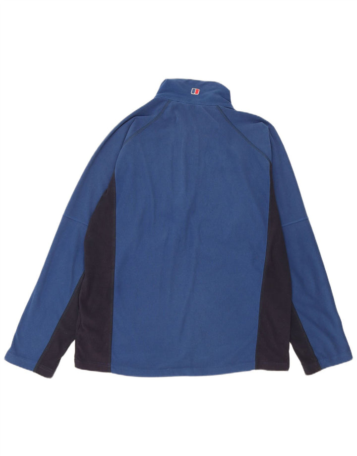 Pulover pentru bărbați BERGHAUS, cu fermoar și gât, din lână, albastru mediu, poliester