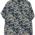 Cămașă cu mânecă scurtă pentru bărbați, fără inimă, cu model abstract, bumbac bleumarin 2XL