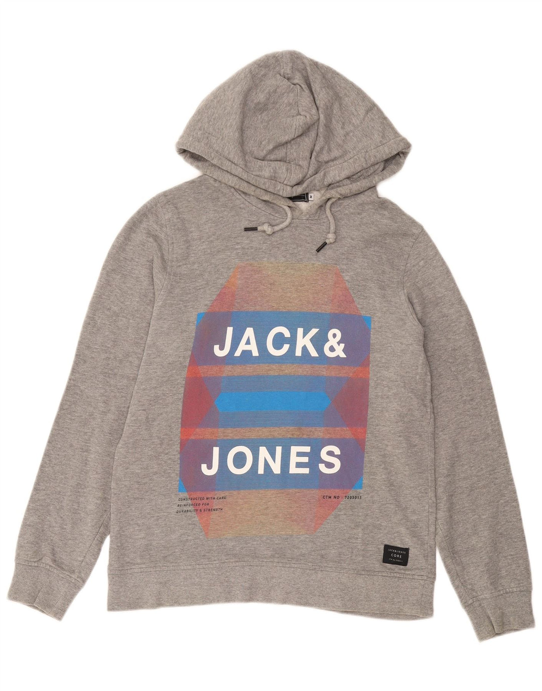 JACK & JONES Pulover grafic pentru bărbați din bumbac, gri mediu