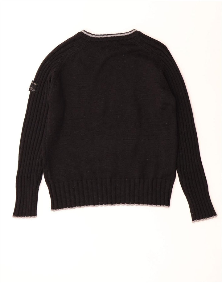 Pulover pentru bărbați Energie cu gât crew, lână mare neagră