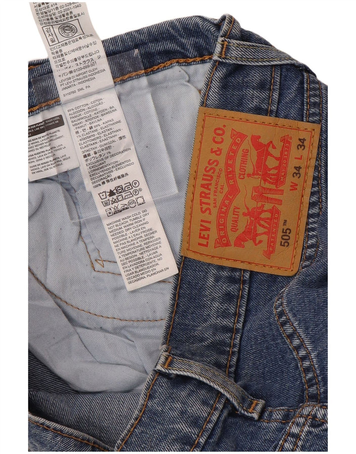 Blugi drepti pentru bărbați Levi's 505 W34 L34 Bumbac albastru