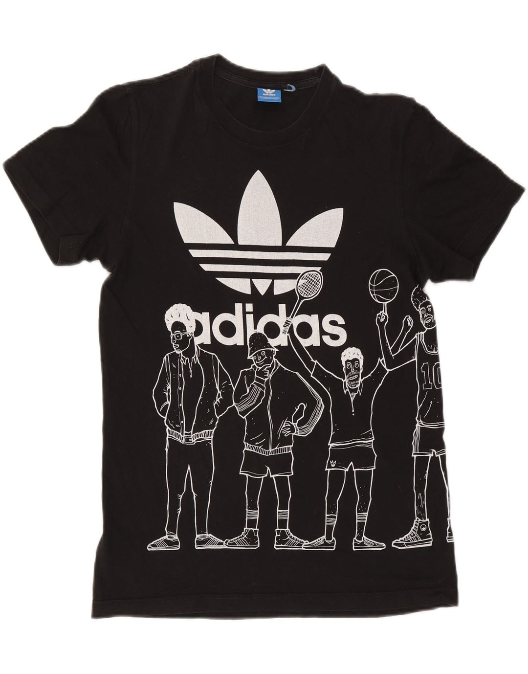 Tricou grafic pentru bărbați Adidas Top mic, negru, bumbac