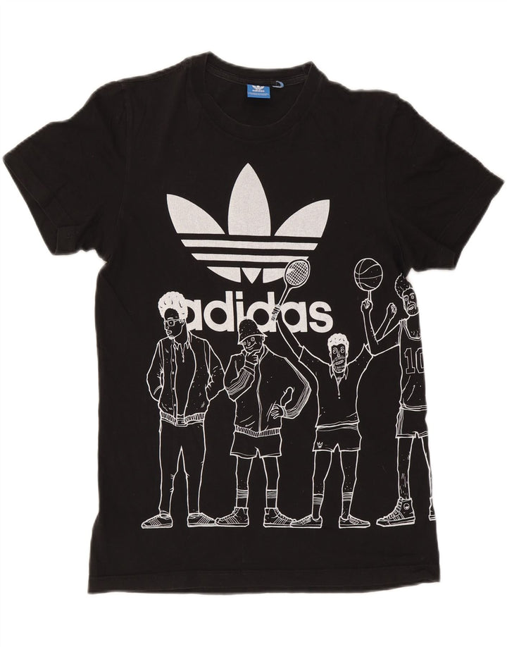 Tricou grafic pentru bărbați Adidas Top mic, negru, bumbac