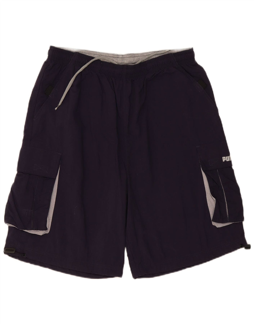 Pantaloni scurți sport cargo Puma pentru bărbați, nailon mediu bleumarin