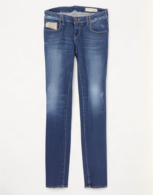 Jeans skinny super subțiri pentru femei Diesel Guppe cu talie joasă W29 L34 Albastru