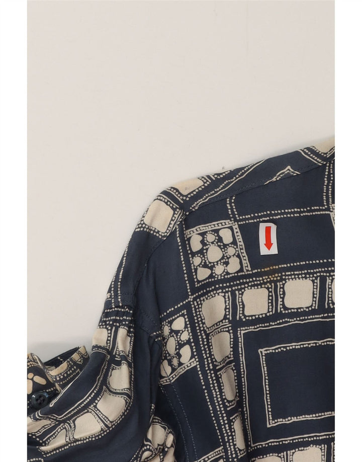 Cămașă Bărbați VINTAGE Mare Bleumarin Geometric