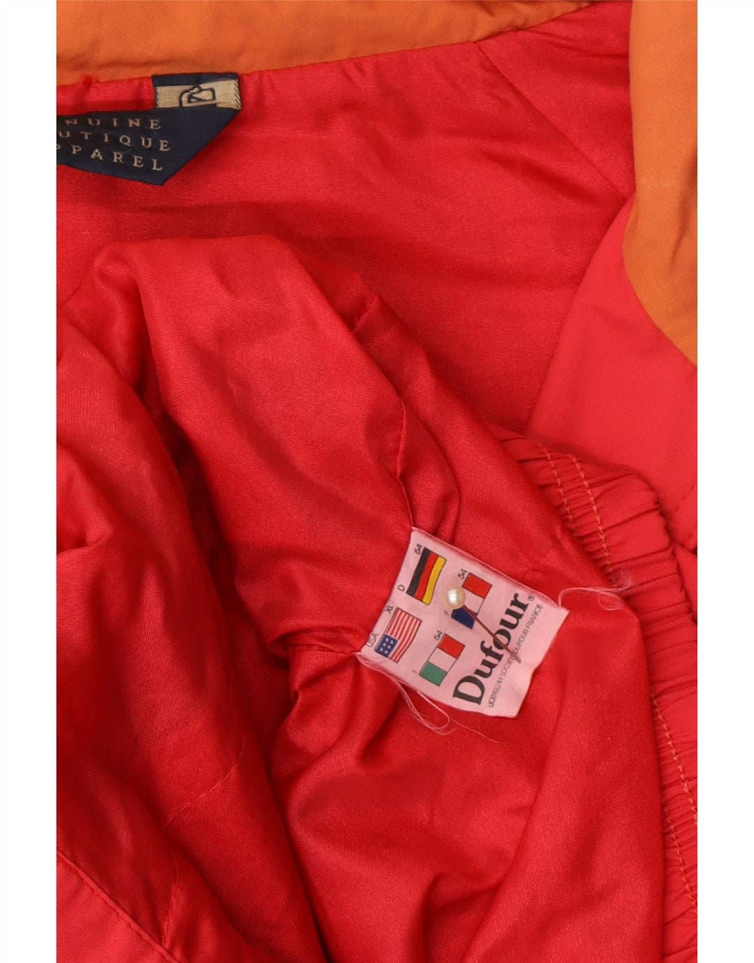 DUFOUR Mens Bomber Jacket UK 42 XL Red Polyamide Vintage Dufour and Second-Hand Dufour from Messina Hembry 