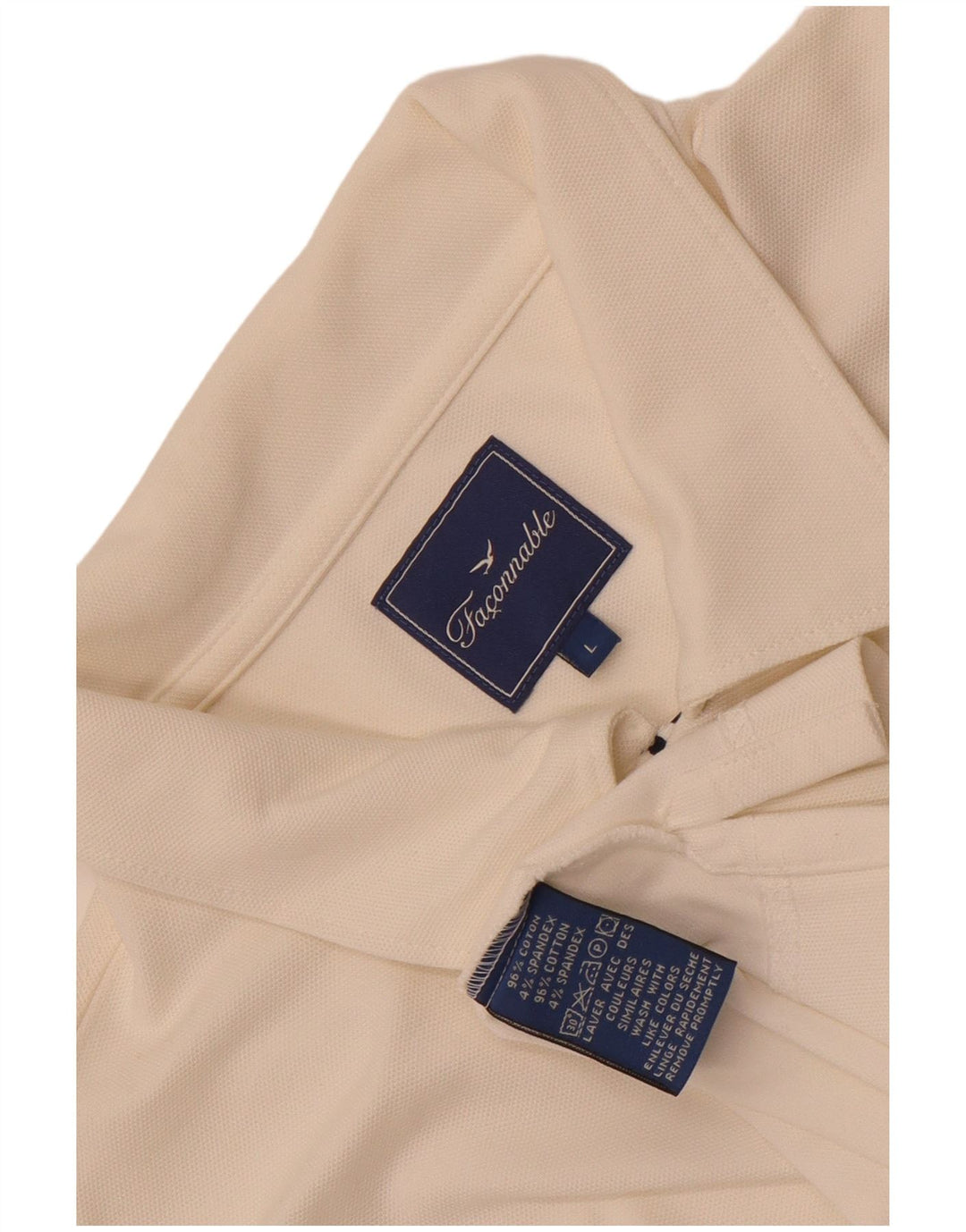 Tricou polo cu mânecă lungă pentru bărbați Faconnable, bumbac alb mare