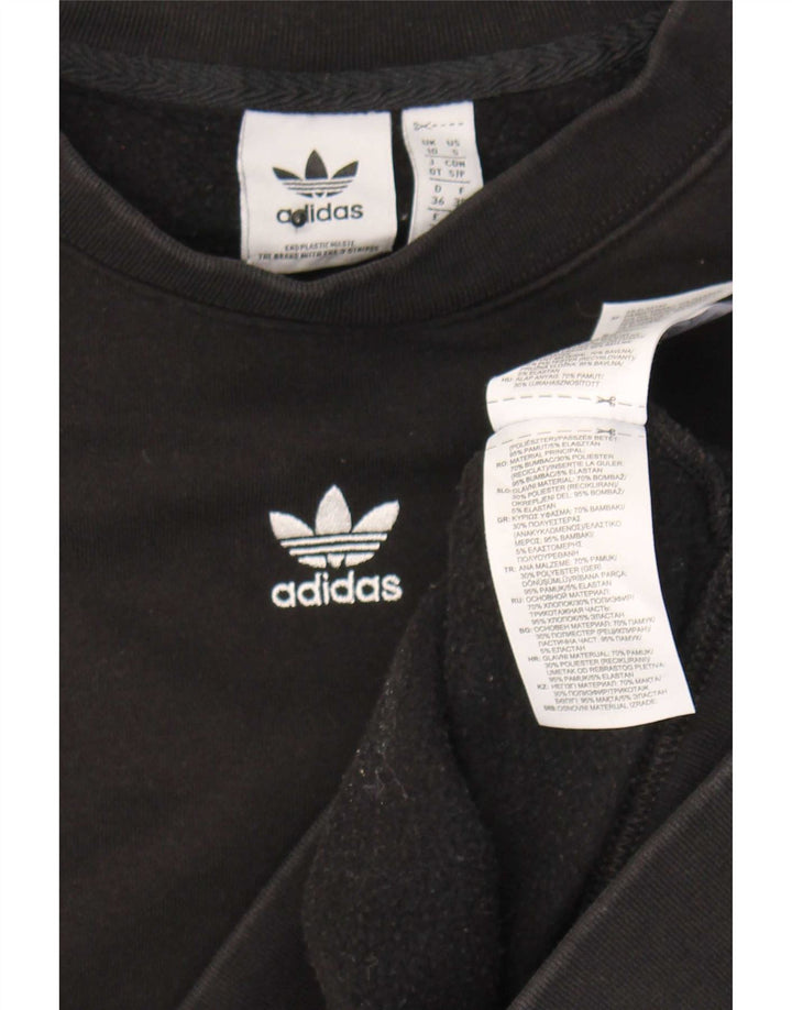 Pulover supradimensionat pentru femei Adidas UK 10 Bumbac negru mic