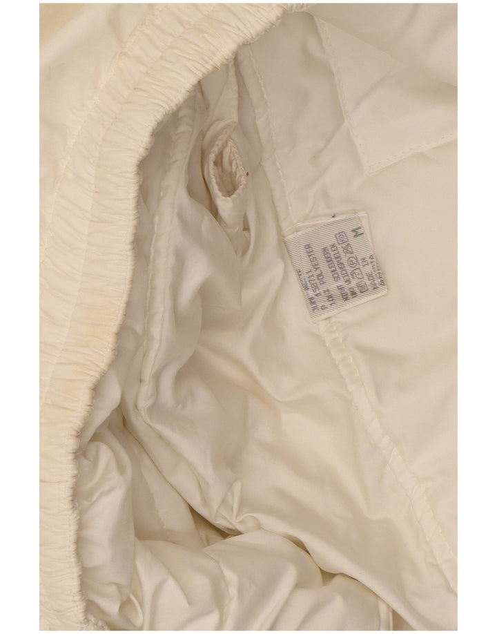 Gilet căptușit vintage pentru bărbați, cu tăiere largă, UK 38, poliester alb mediu