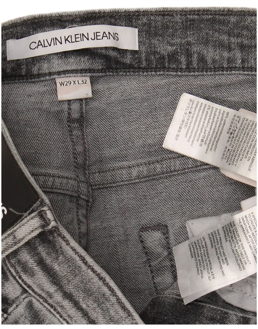 Blugi slim pentru femei CALVIN KLEIN Distressed Slim W29 L32 bumbac gri