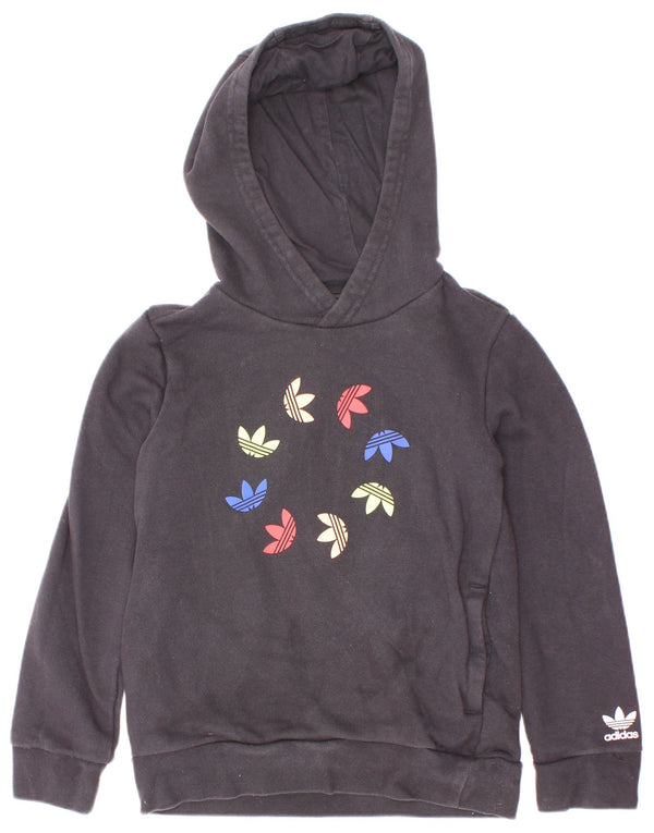 Pulover Adidas pentru băieți Graphic Hoodie 7-8 ani, bumbac negru