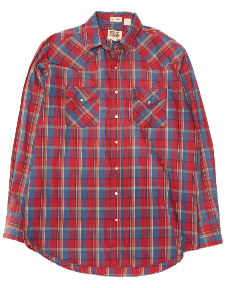 Cămașă înaltă pentru bărbați Ely Catteleman în carouri roșii mari