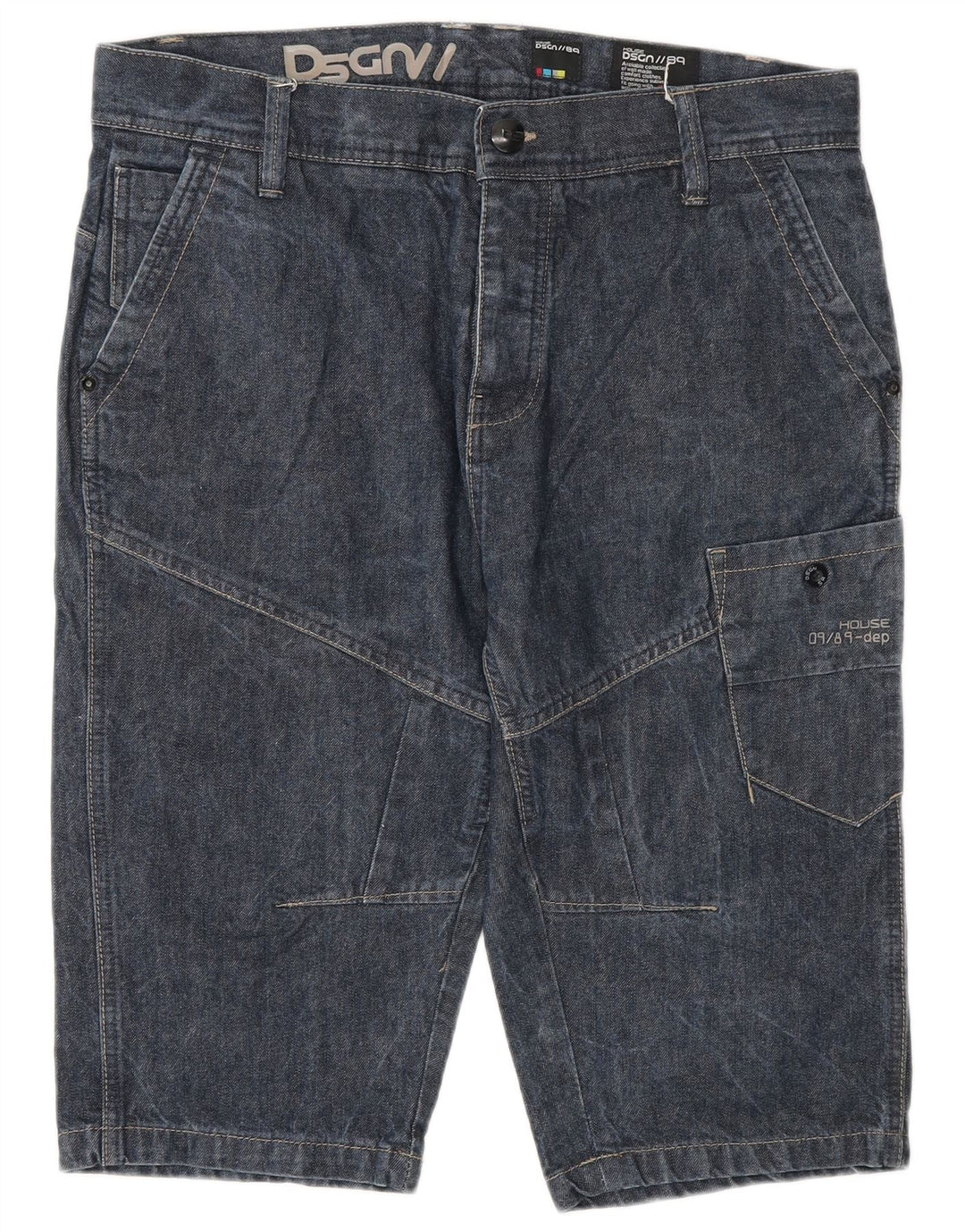 Pantaloni scurți din denim cargo vintage pentru bărbați W32 Medium Bleumarin