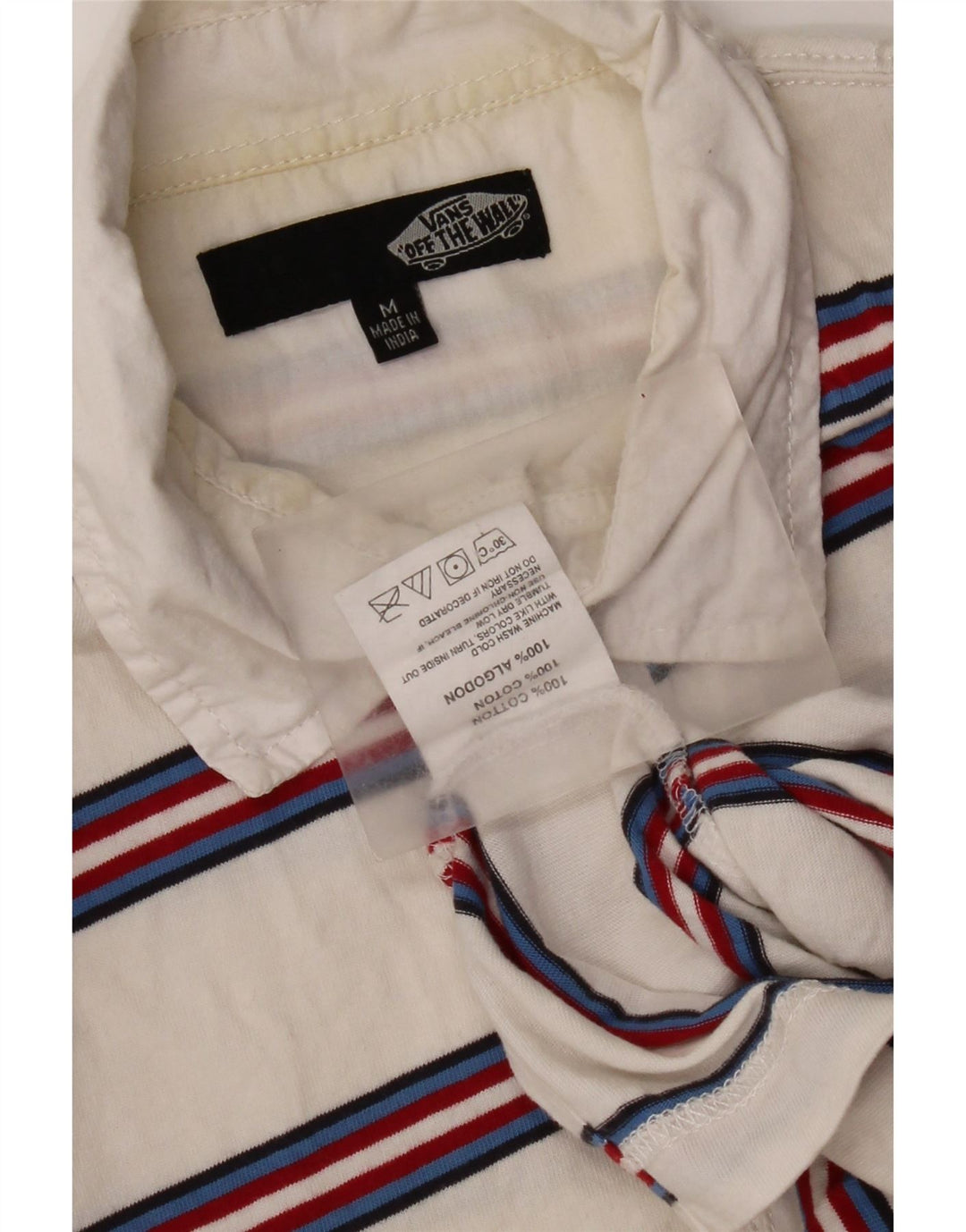 Tricou polo Vans pentru bărbați, bumbac cu dungi albe medii