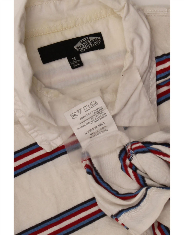 Tricou polo Vans pentru bărbați, bumbac cu dungi albe medii