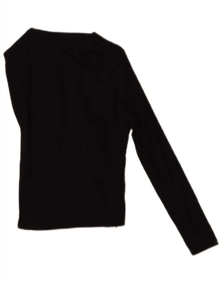 Top Crop One Shoulder pentru femei Zara UK 8 Small Black Linen