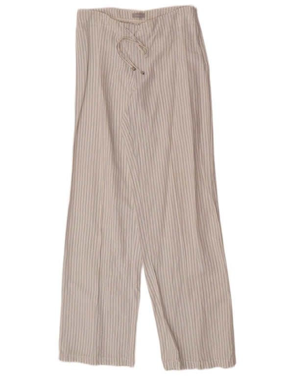 Stefanel Pantaloni Loose Fit Femei IT 42 Medium W30 L32 In dungi albe