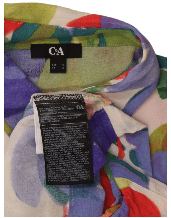 Bluză cămașă cu mânecă scurtă pentru femei C&A EU 40 Mediu Multicolor Floral