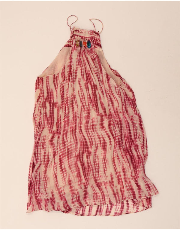 Rochie cu etaje pentru femei Zara UK 14 Medium Pink Tie Dye