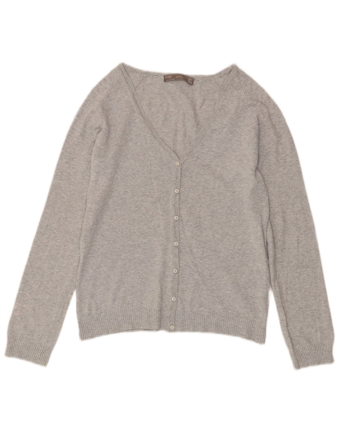 Pulover cardigan pentru femei Zara UK 14 mare, gri cu pete
