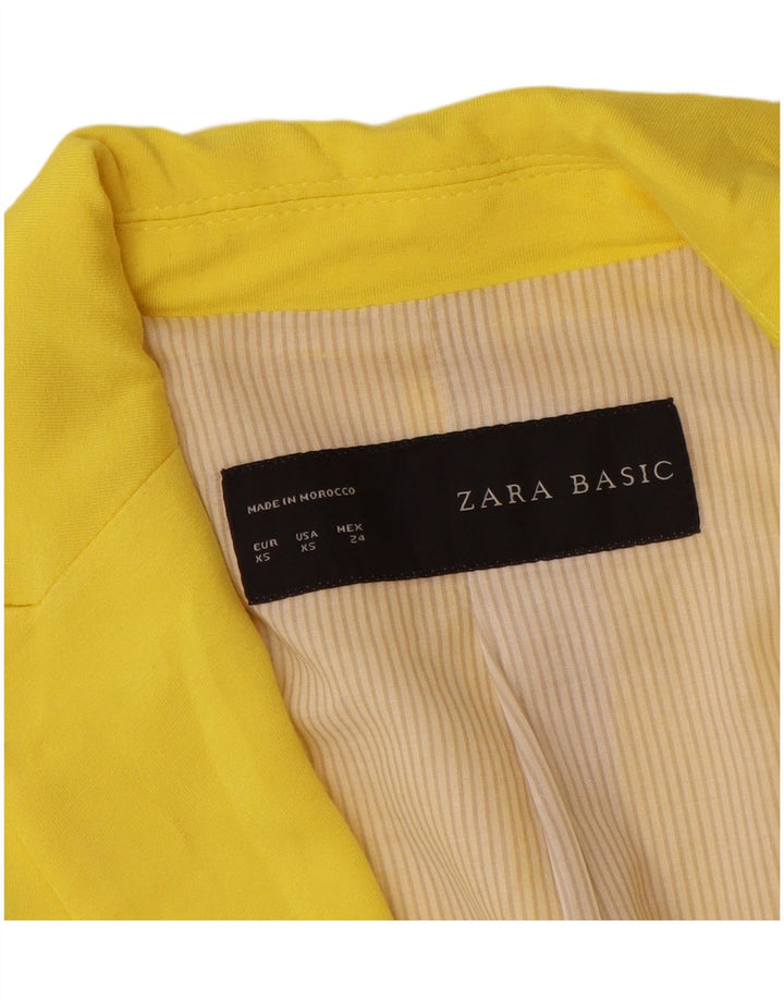 Jachetă pentru femei Zara cu 1 nasture, UK 6 XS, viscoză galbenă