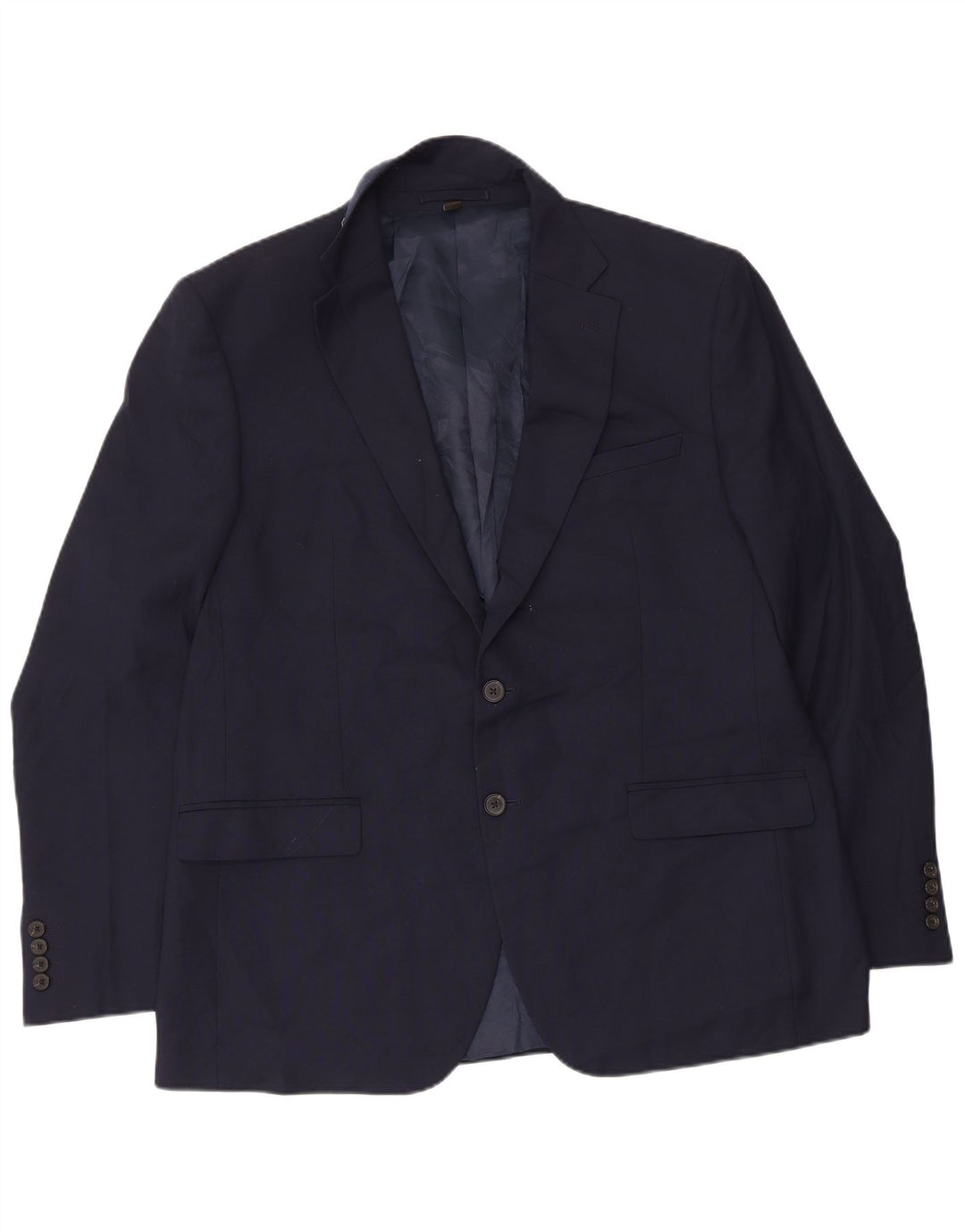 Marks & Spencer Mens 2 Button Regular Fit Blazer Jacket UK 44 XL Navy Blue