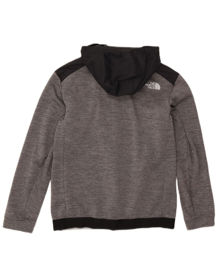 Pulover The North Face pentru bărbați, cu fermoar, poliester color bloc, gri mic
