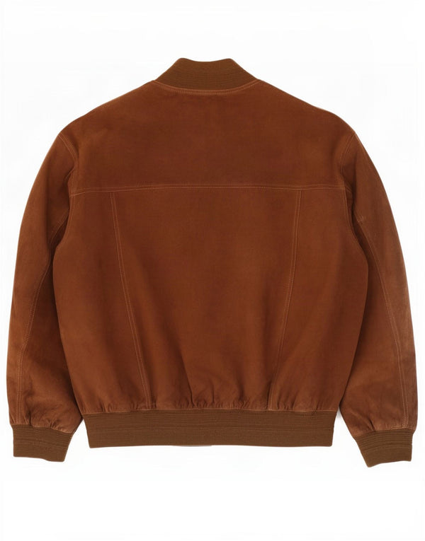 Jachetă Bomber Vintage pentru bărbați din piele intoarsa IT 52 XL din piele maro