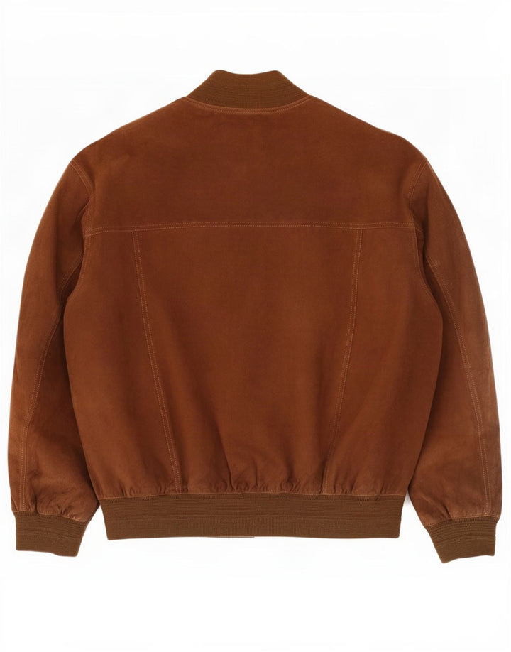 Jachetă Bomber Vintage pentru bărbați din piele intoarsa IT 52 XL din piele maro