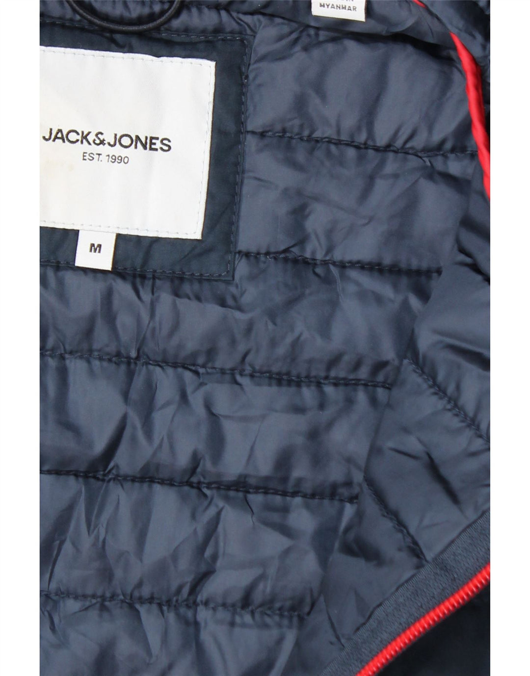 Jack & Jones Jachetă căptușită cu glugă pentru bărbați UK 38 Medium Bleumarin