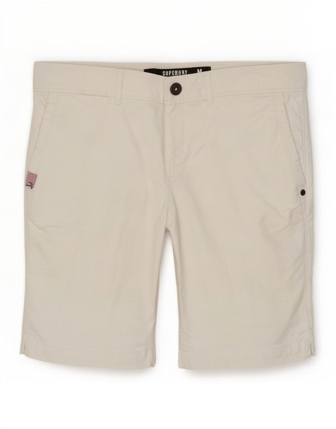 Pantaloni scurti chino Superdry pentru femei, bumbac alb, mediu W30
