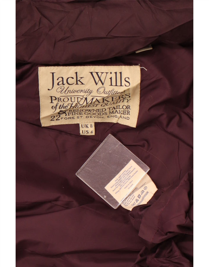 Jack Wills Jachetă căptușită pentru femei UK 8 Small Burgundy Poliester