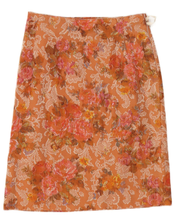 Fusta Dreaptă Vintage Femei W28 Medium Orange Floral