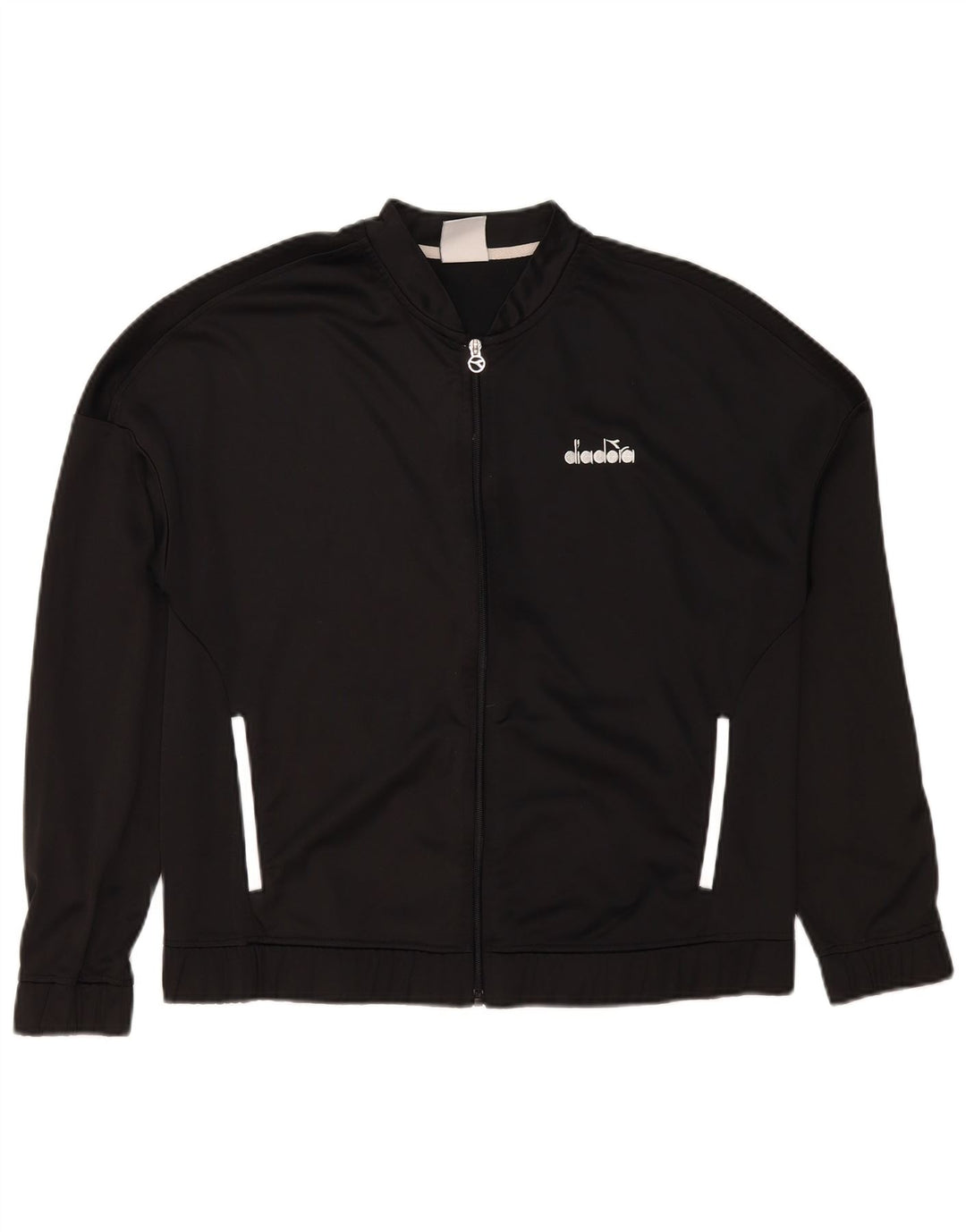 Jachetă de trening Diadora pentru băieți 15-16 ani, mare, negru, poliester