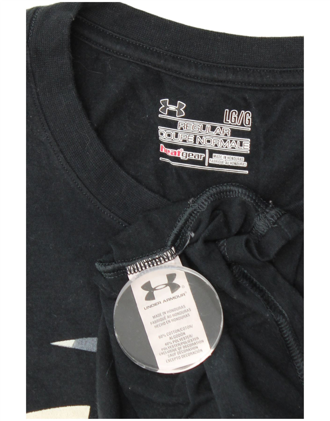 UNDER ARMOUR Bărbați Heat Gear Regular Tricou grafic Top mare bumbac negru