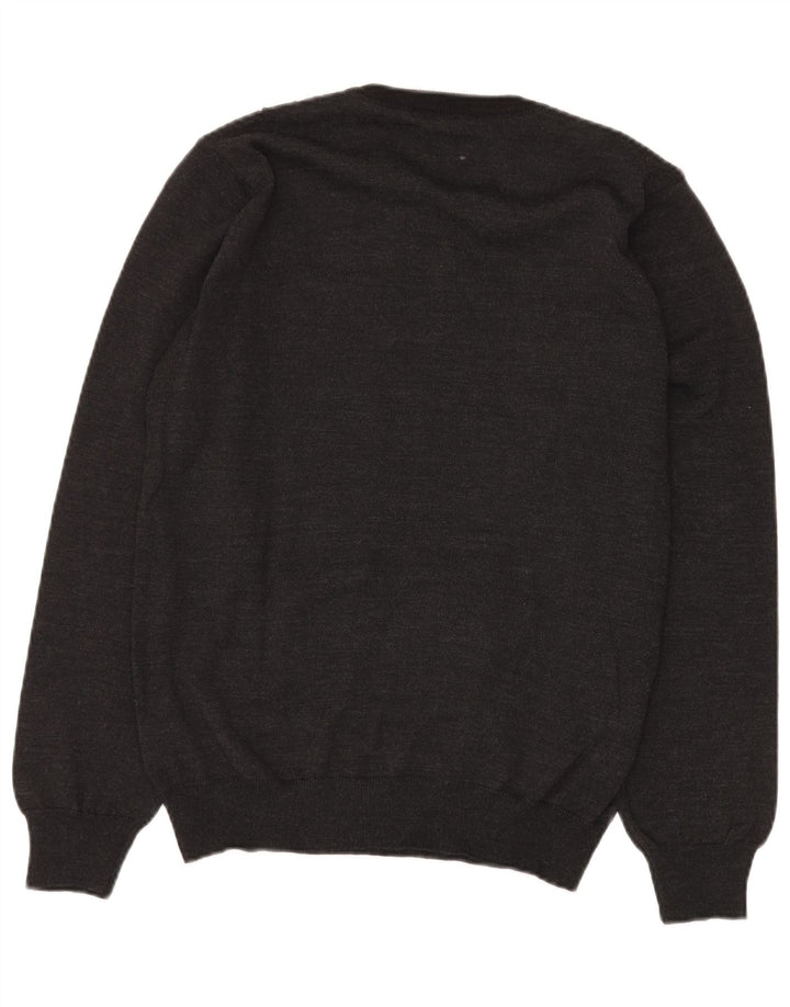 KITARO Pulover cu decolteu în V pentru bărbați, lână mare, cu carouri