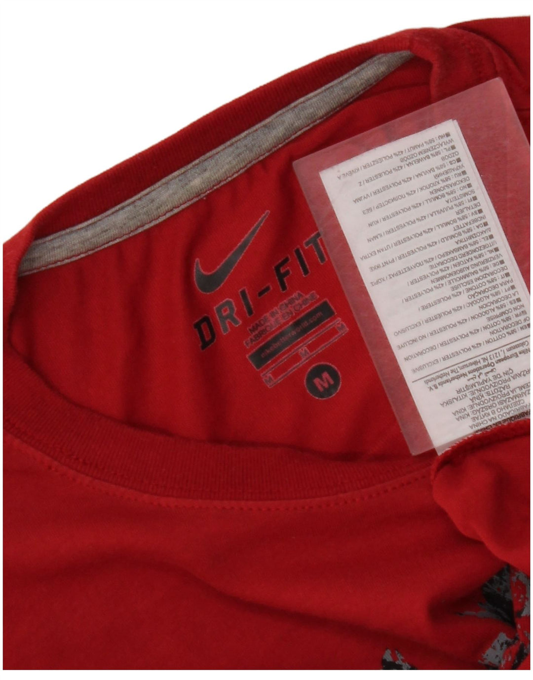 Tricou grafic NIKE Dri Fit pentru bărbați Top din bumbac roșu mediu