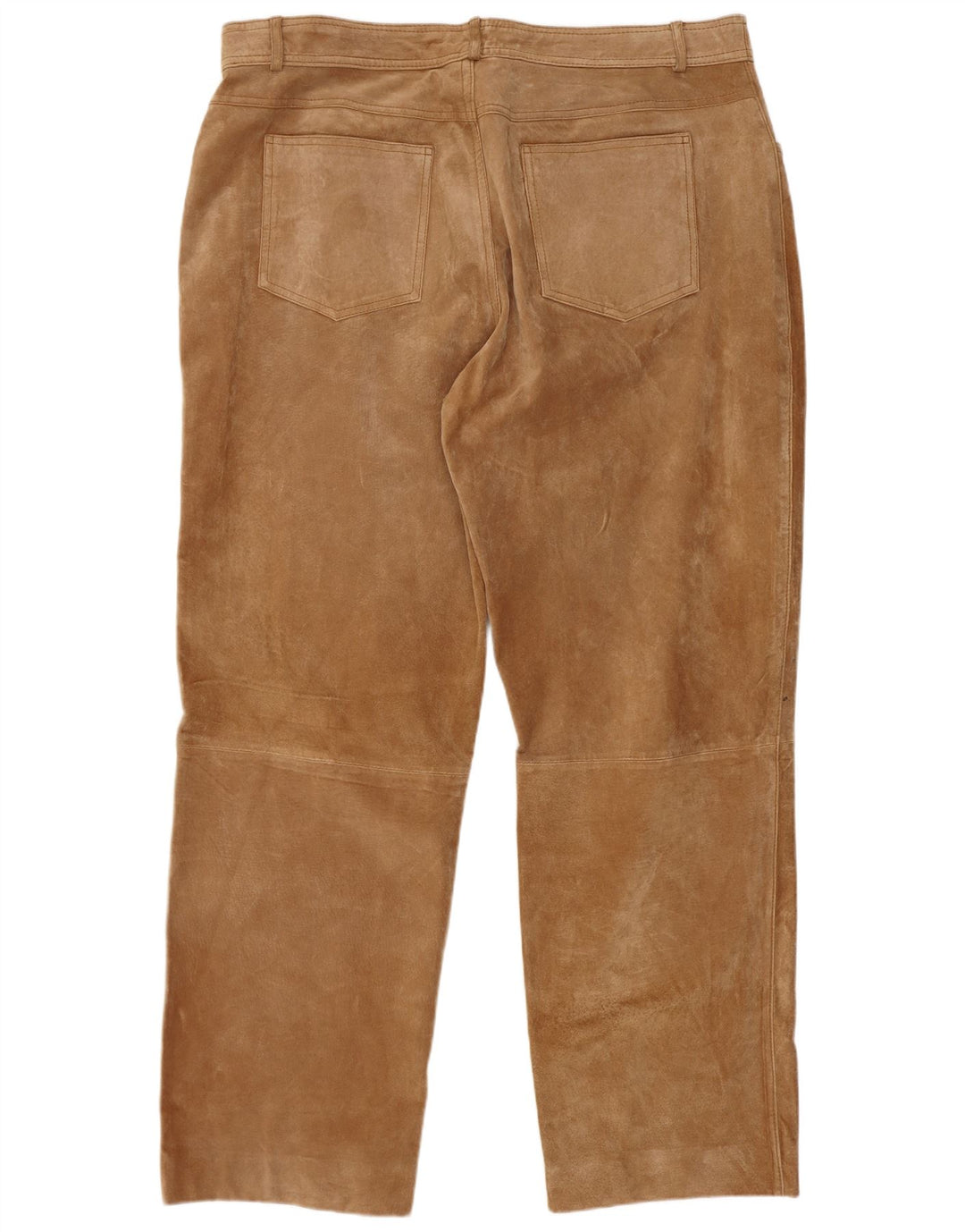 Pantaloni drepti din piele intoarsa pentru barbati JCC W40 L30 piele bej