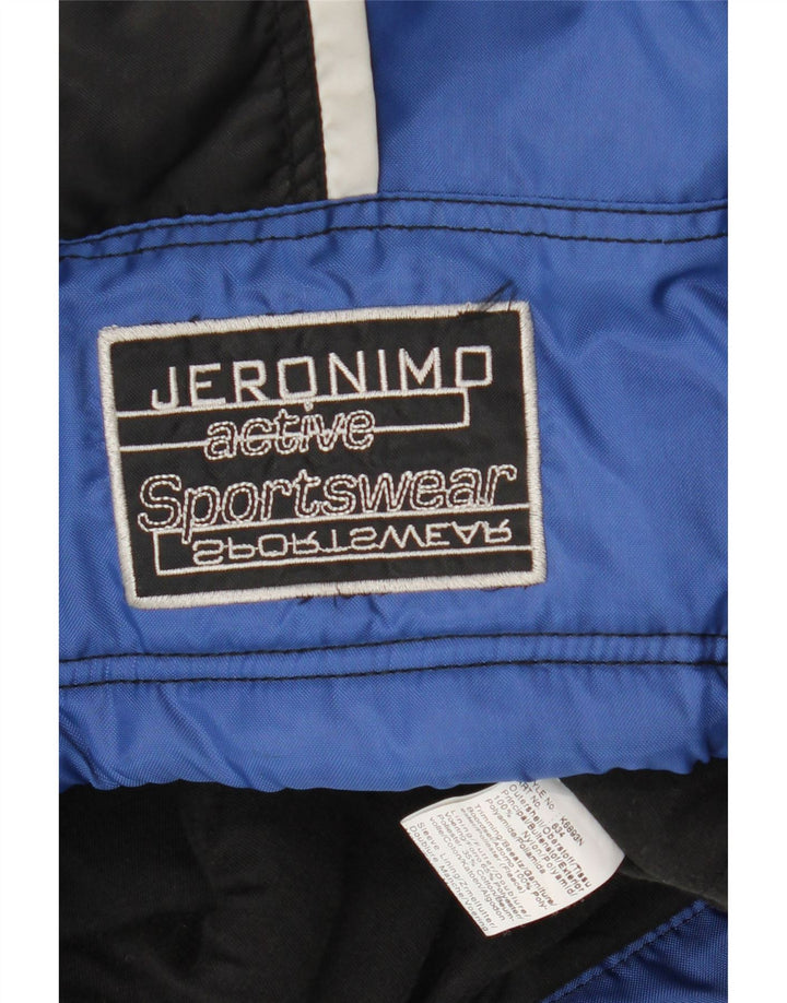 Jachetă de vânt cu glugă pentru bărbați Jeronimo UK 44 2XL Albastru Nailon color bloc