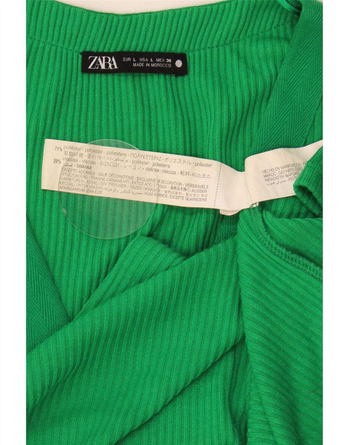 Rochie teacă pentru femei Zara UK 16 Poliester verde mare