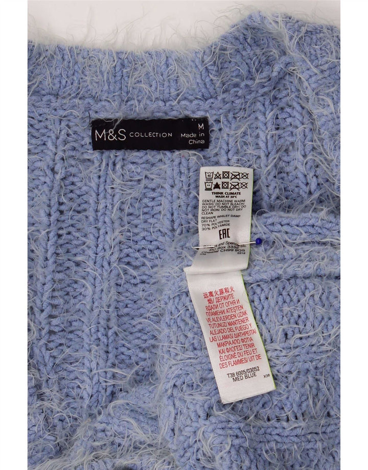 Pulover cardigan pentru femei Marks & Spencer UK 14 Poliester albastru mediu