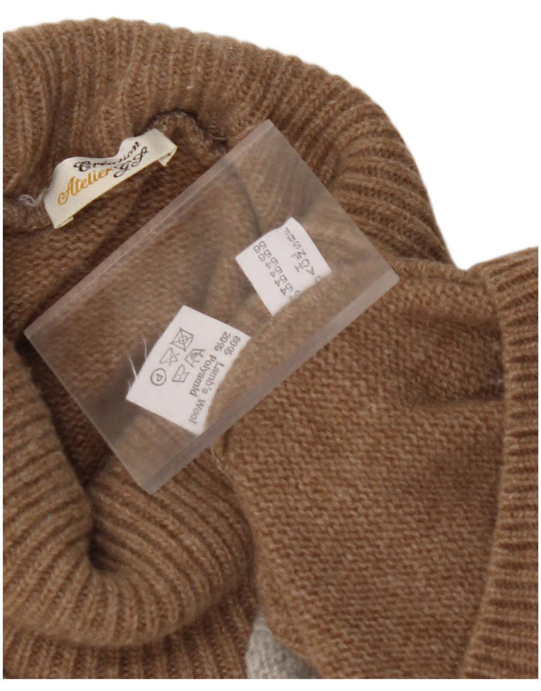 VINTAGE Pulover cu gât rulat pentru femei EU 56 6XL Maro Colorblock