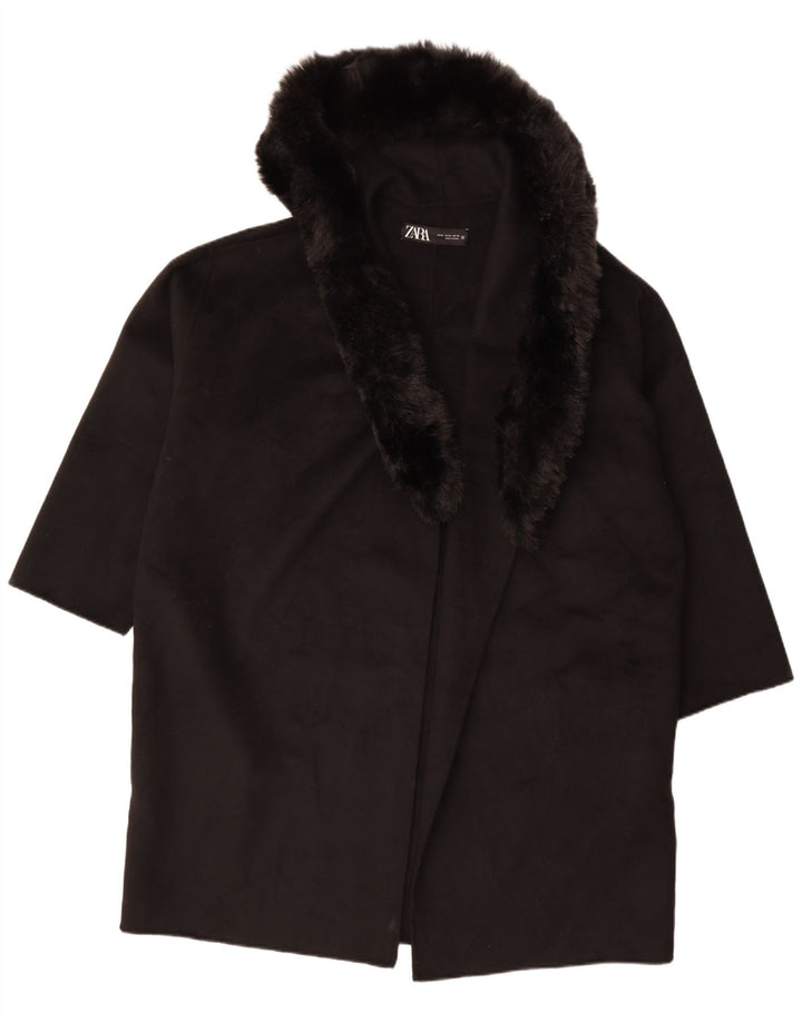 Pardesiu deschis supradimensionat pentru femei Zara UK 18 XL Lână neagră