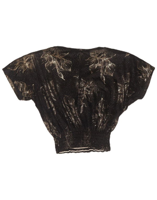 Bluză supradimensionată pentru femei de la Diana Bentall Top UK 10 Small Black Floral