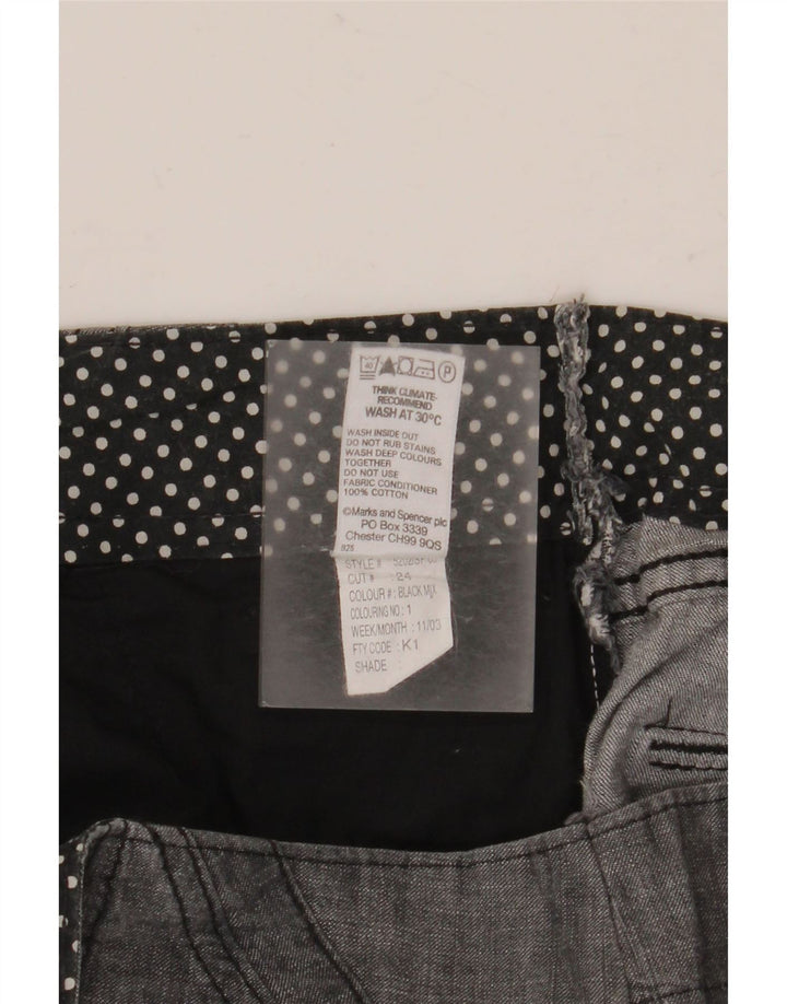 MARKS & SPENCER Pantaloni scurti chino pentru femei UK 12 Medium W30 Bumbac negru