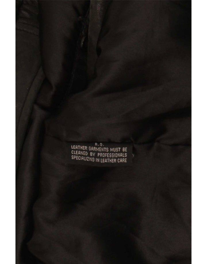 Jachetă de piele pentru bărbați Hathaway UK 42 XL din piele neagră