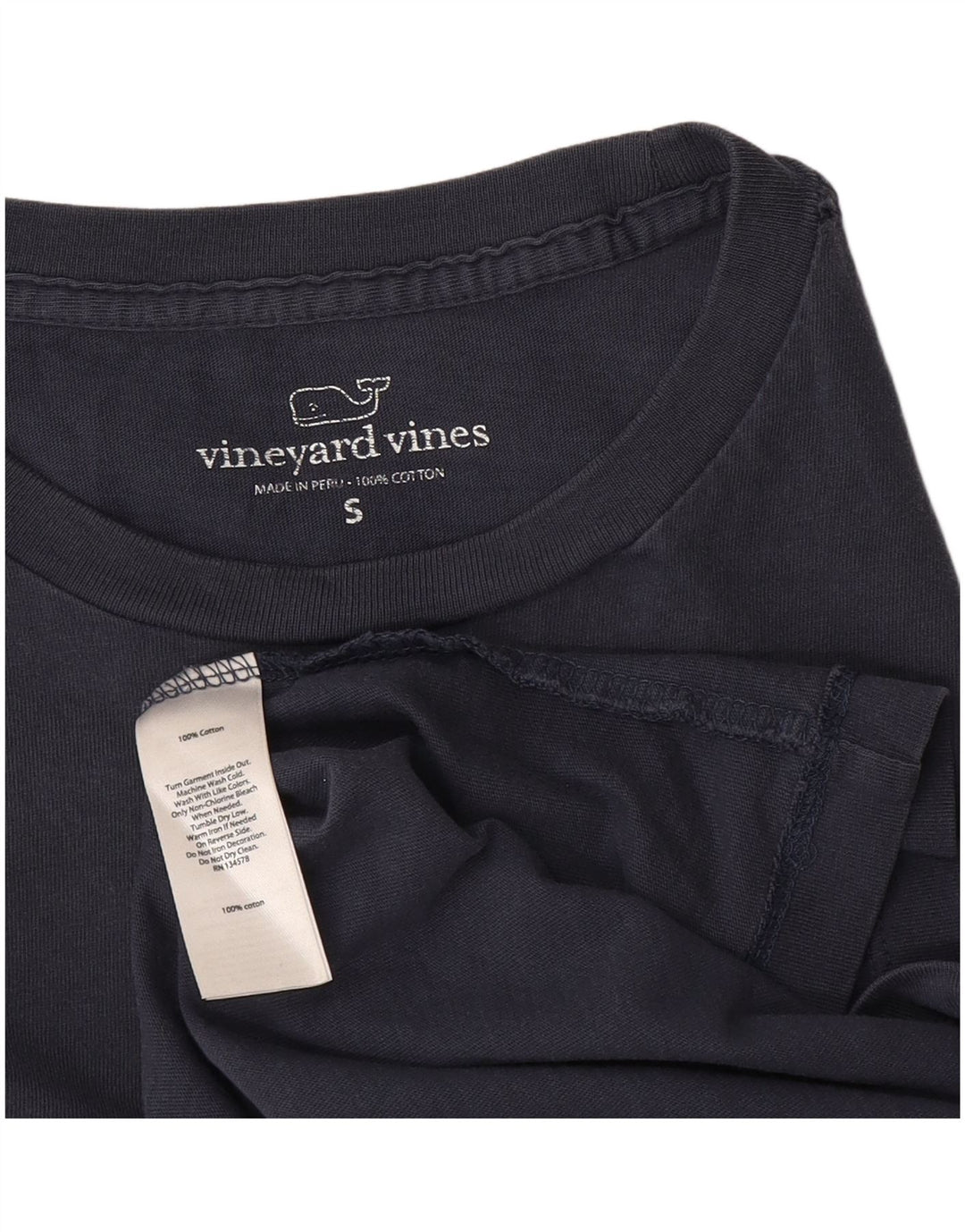 Vineyard Vines Top grafic pentru bărbați cu mânecă lungă, mic, bleumarin, bumbac