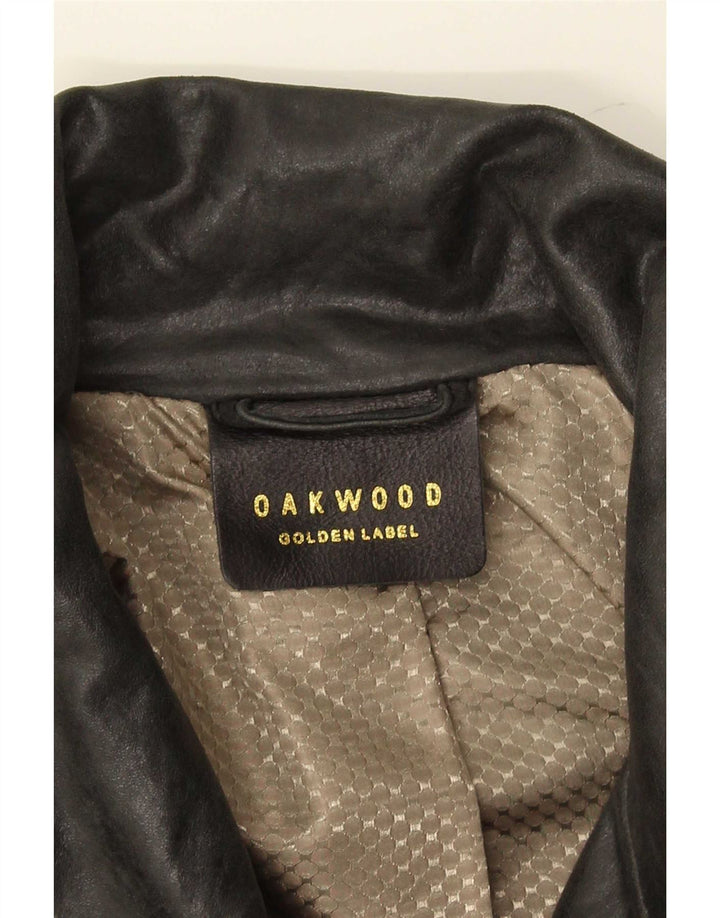 Trench din piele pentru femei Oakwood UK 14 Medium Black